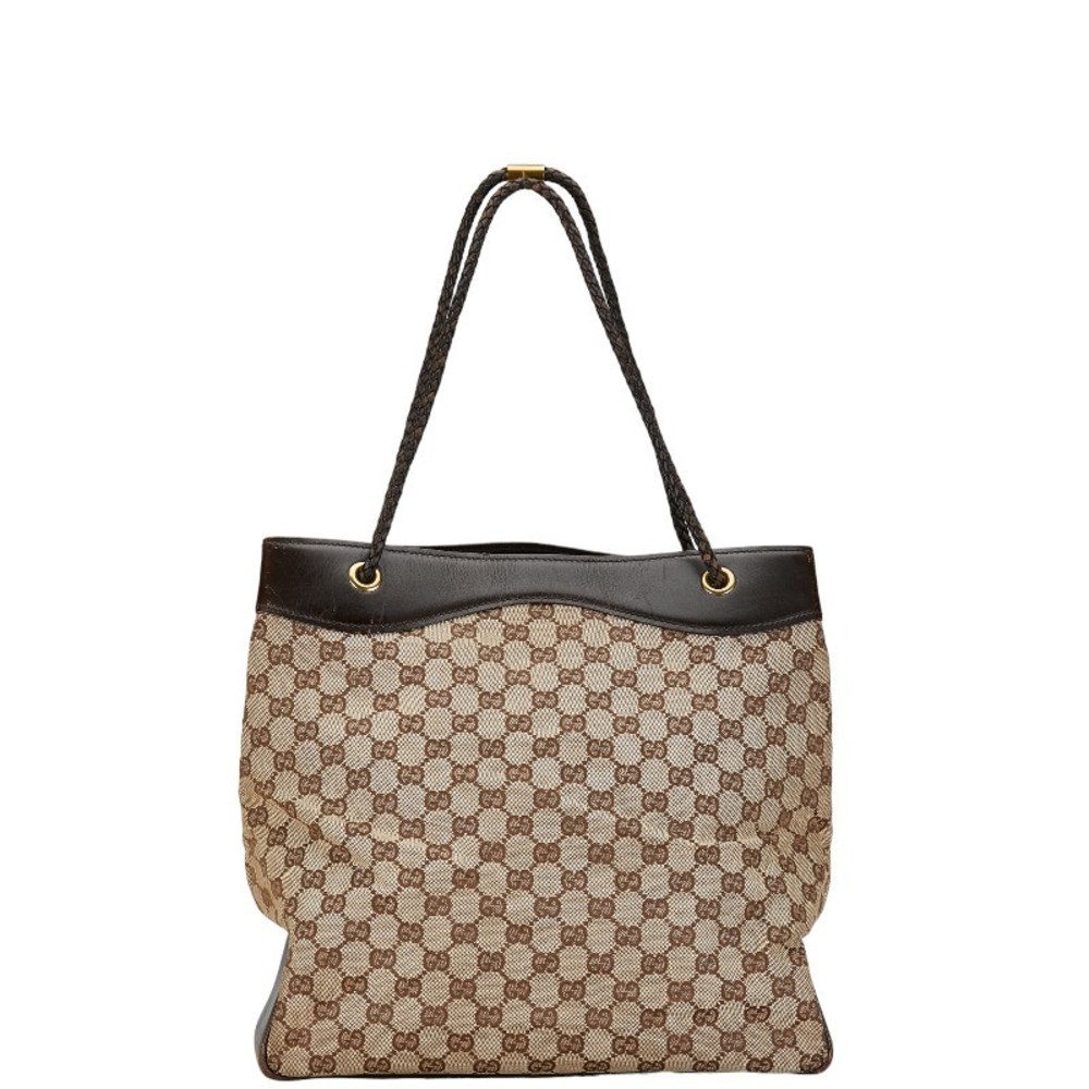 Gucci GG Braided Handle Tote Bag Brown